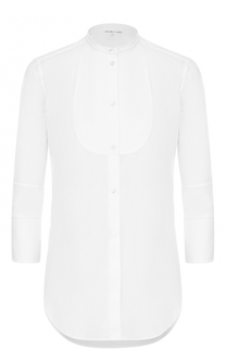 Блуза с воротником-стойкой и укороченными рукавами Helmut Lang