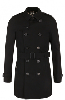 Хлопковый двубортный тренч с поясом Burberry
