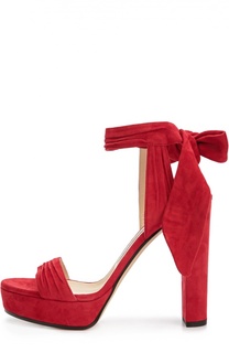 Замшевые босоножки Kaytrin 120 с бантом Jimmy Choo