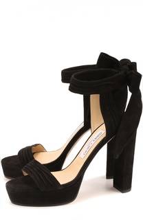 Замшевые босоножки Kaytrin 120 с бантом Jimmy Choo