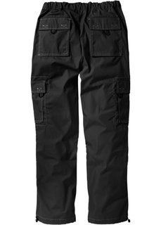 Прямые брюки карго свободного кроя loose fit, cредний рост (N) (черный) Bonprix