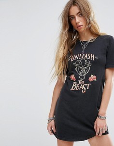 Платье-футболка с принтом Unleash The Beast Minkpink Beauty And The Beast - Черный