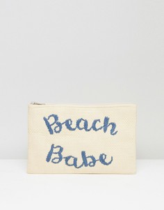 Соломенный клатч с вышивкой Beach Babe South Beach - Мульти