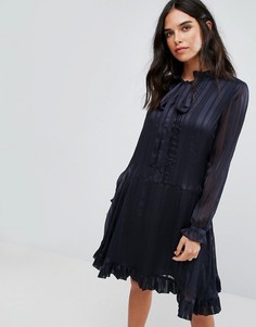 Платье с длинными рукавами и бантом Y.A.S - Темно-синий