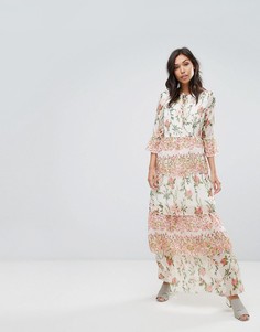 Платье макси с цветочным принтом и оборками Vero Moda - Мульти