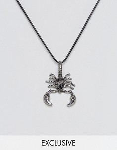 Ожерелье с подвеской-скорпионом Reclaimed Vintage Inspired - Серебряный