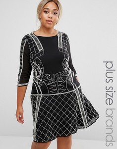 Платье с отделкой и расклешенной юбкой Lovedrobe Luxe - Черный