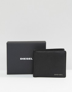 Кожаный бумажник с карманом для монет Diesel Hiresh - Черный