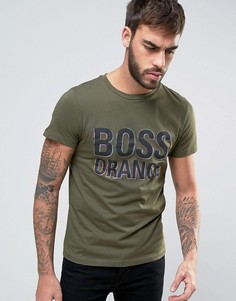 Зеленая узкая футболка с логотипом BOSS Orange by Hugo Boss - Зеленый