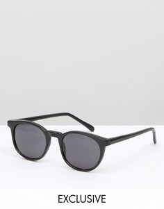 Круглые солнцезащитные очки в черной оправе Reclaimed Vintage - Золотой