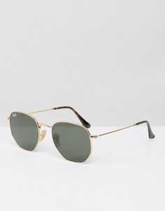 Золотистые круглые солнцезащитные очки Ray-Ban 0RB3548N - Золотой
