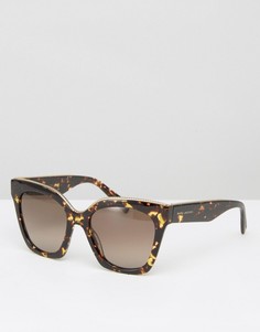 Большие черепаховые солнцезащитные очки кошачий глаз Marc Jacobs - Коричневый