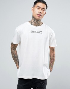 Длинная футболка с вышитым логотипом Night Addict - Белый