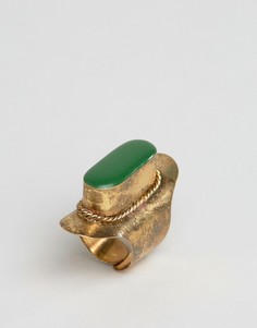 Броское кольцо с зеленым камнем Glamorous - Золотой