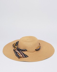 Широкополая женская шляпа с шарфом Boardmans - Кремовый Boardwalk