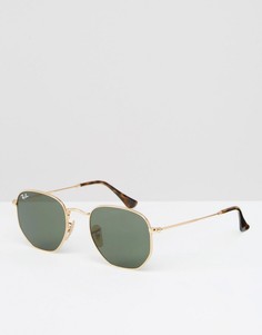 Солнцезащитные очки с плоскими линзами в золотистой оправе Ray-Ban - Золотой