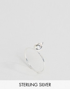 Серебряное кольцо с камнем для родившихся в апреле ASOS - Прозрачный