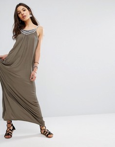 Платье макси с горловиной кроше Vero Moda Janet - Коричневый
