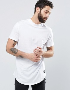Удлиненная футболка с закругленным низом и высокой горловиной Only & Sons - Белый