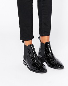 Лакированные ботинки челси с крокодиловым рисунком Office Amble - Черный