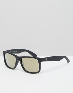 Вайфареры с зеркальными линзами Ray-Ban Justin RB4165 622/5A - Черный