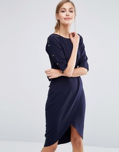 Платье-футляр с запахом спереди Closet - Темно-синий