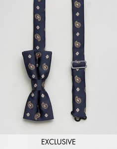 Темно-синий галстук-бабочка с принтом пейсли Reclaimed Vintage Inspired - Темно-синий