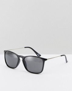 Черные квадратные солнцезащитные очки с металлическими дужками ASOS - Черный