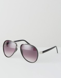Черные солнцезащитные очки-авиаторы в золотистой оправе Jeepers Peepers - Черный