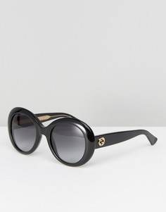 Большие солнцезащитные очки Gucci - Черный