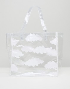Прозрачная сумка-тоут с облаками Lazy Oaf - Прозрачный