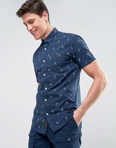 Рубашка со сплошным принтом Produkt - Темно-синий