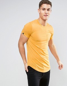 Удлиненная футболка с карманом Produkt - Желтый