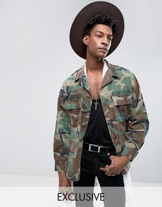 Куртка в стиле милитари с камуфляжным принтом Reclaimed Vintage - Зеленый