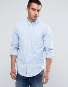 Облегающая оксфордская рубашка в синюю полоску с карманом Abercrombie & Fitch - Синий