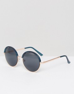 Круглые солнцезащитные очки Missguided - Темно-синий