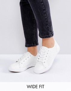 Сетчатые кроссовки для широкой стопы со шнуровкой New Look - Белый