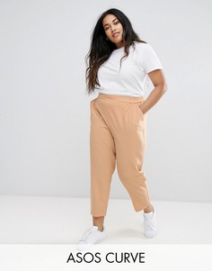 Тканые брюки галифе без застежки ASOS CURVE - Бежевый