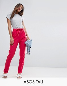 Тканые брюки‑галифе с поясом оби ASOS TALL - Розовый