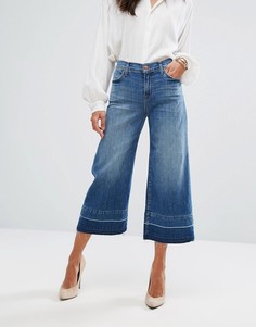 Широкие укороченные джинсы с классической талией и необработанными краями J Brand - Синий
