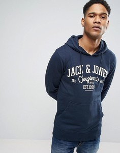 Худи с графическим принтом Jack & Jones Originals - Темно-синий