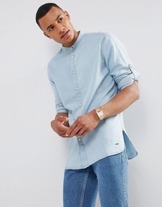 Джинсовая рубашка с воротником на пуговице Esprit - Синий