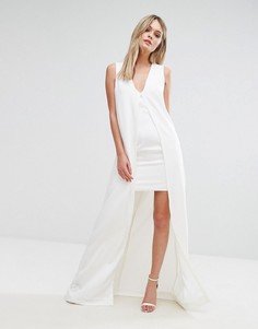 Облегающее платье с верхним слоем в стиле кейп Lavish Alice - Белый