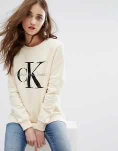 Свитшот с логотипом Calvin Klein Jeans - Кремовый