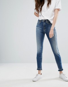 Джинсы скинни с необработанным краем Calvin Klein Jeans - Синий