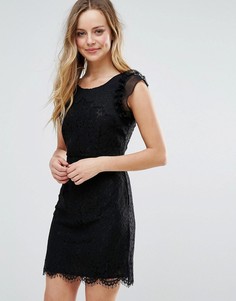Кружевное платье мини с фигурным краем Liquorish - Черный