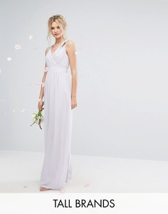 Декорированное платье макси с запахом TFNC Tall Wedding - Фиолетовый