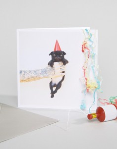 Праздничная открытка с мопсом - Мульти U Studio