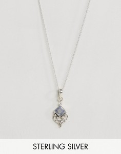 Ожерелье с подвеской с полудрагоценным камнем Rock N Rose - Серебряный