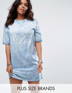 Свободное платье-футболка с принтом тай-дай Missguided Plus - Синий